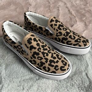 Emma shoes leopard slip on shoes